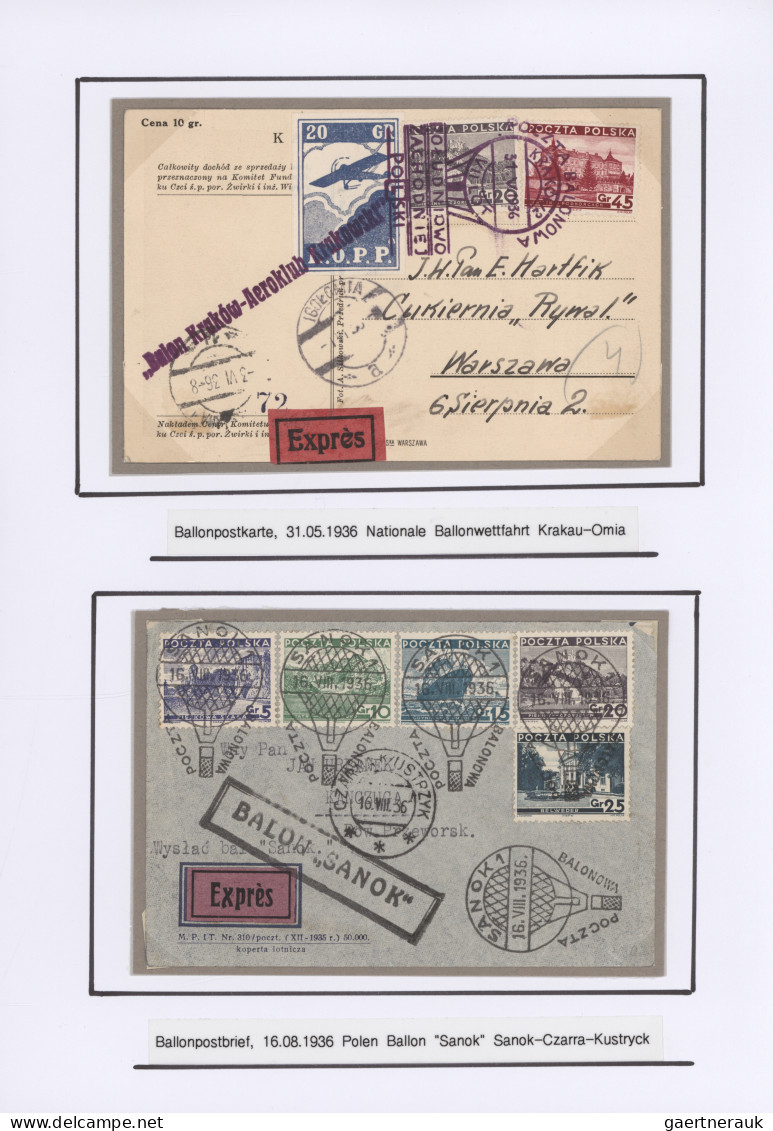 Balloon Mail: 1887 - 1955, Umfangreiche Ausstellungs-Sammlung von ca. 90 Ballonp