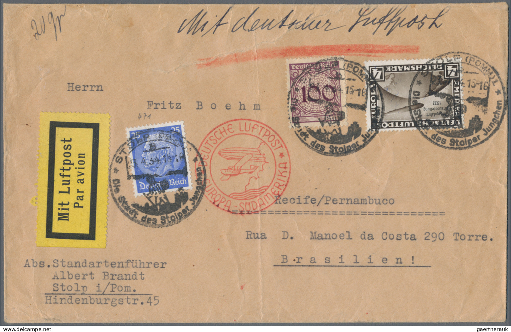 Air Mail - Germany: 1912/1940 (ca.), Konvolut Von 87 Briefen Flug- Und Zeppelinp - Luchtpost & Zeppelin