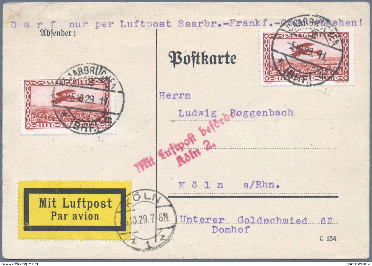 Air Mail - Germany: 1912/1987, Inhaltsreiche Partie Von Ca. 210 Briefen Und Kart - Poste Aérienne & Zeppelin
