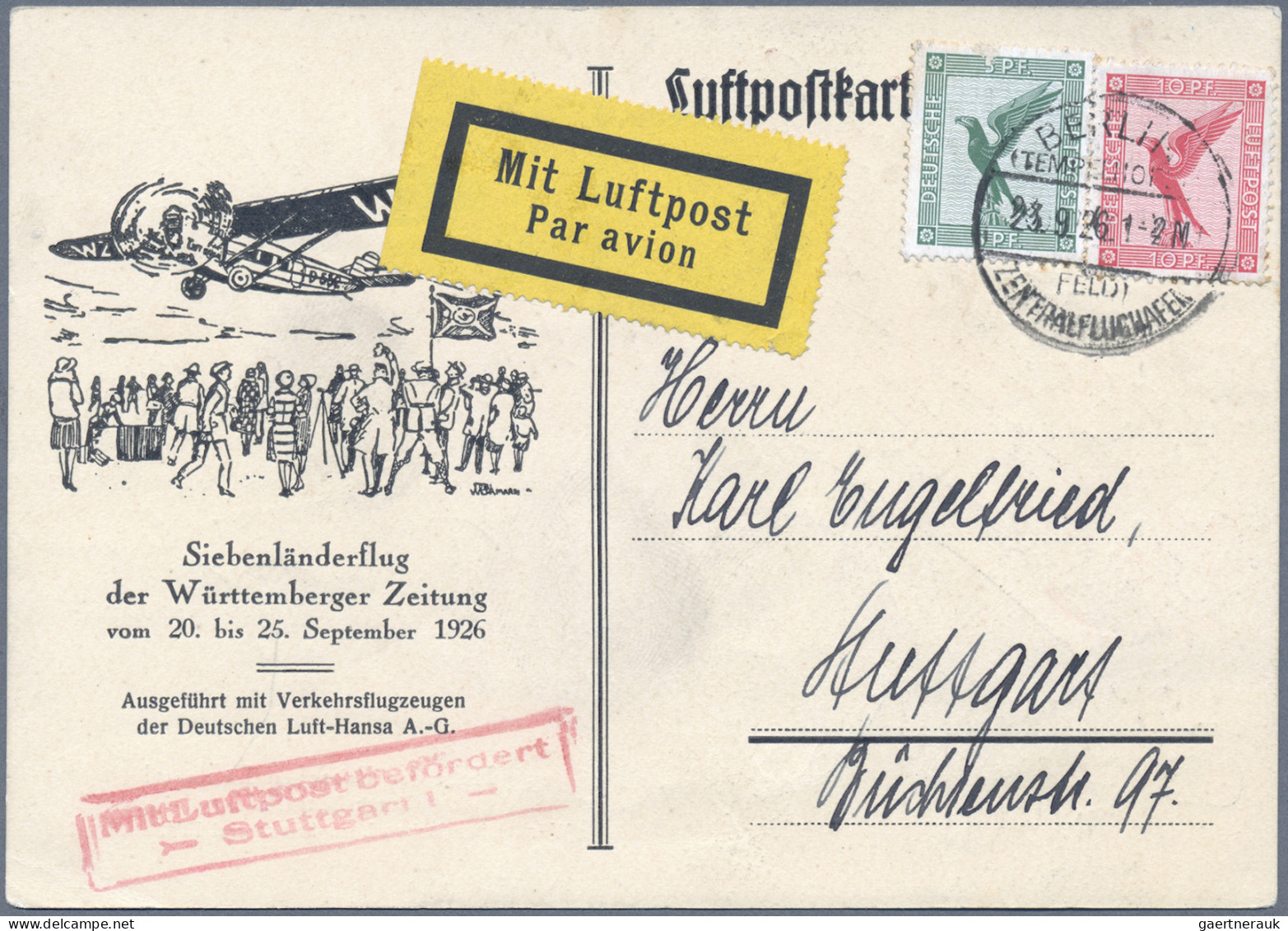 Air Mail - Germany: 1912/1987, inhaltsreiche Partie von ca. 210 Briefen und Kart