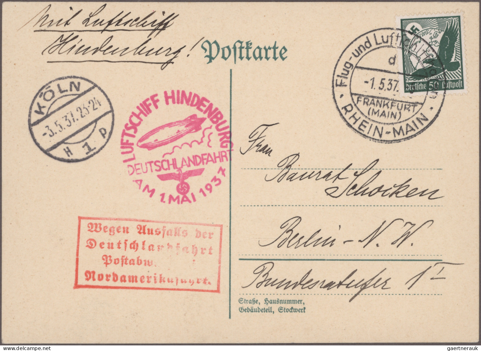 Air Mail - Germany: 1928/1942, Gruppe Von 12 Briefen Und Postkarten Befördert Mi - Luft- Und Zeppelinpost