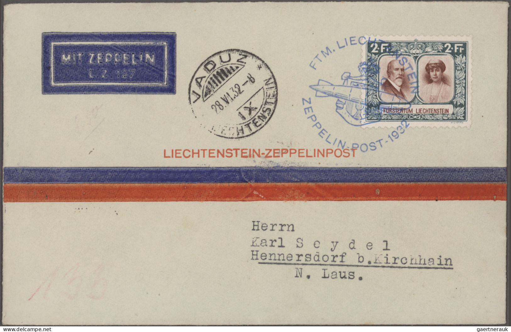 Airmail - Europe: LIECHTENSTEIN, 1930/1937, Sammlung Mit 38 Flugpostbelegen Dabe - Autres - Europe