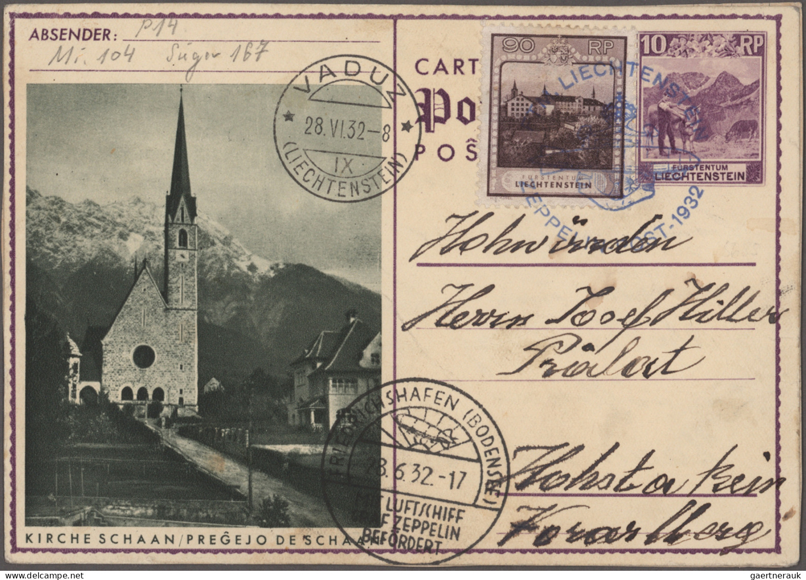 Airmail - Europe: LIECHTENSTEIN, 1930/1937, Sammlung mit 38 Flugpostbelegen dabe