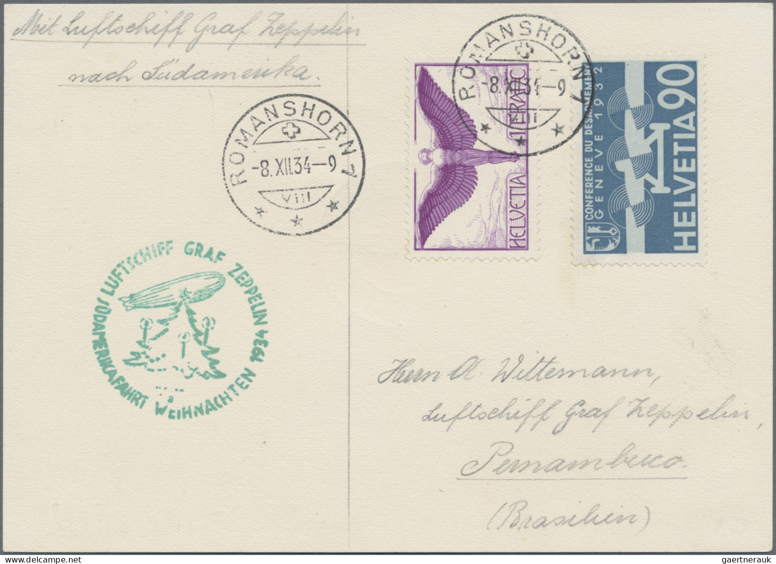 Airmail - Europe: 1934, 8.12.-15.12., Drei Luftpostbelege Europa-Südamerika Mit - Andere-Europa