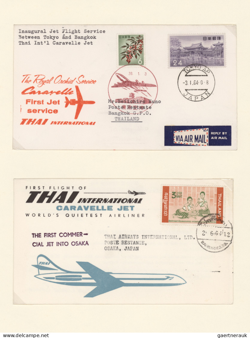 Air Mail: 1949/2011, Album With Approx. 80 First Flight Covers To And From Japan - Other & Unclassified