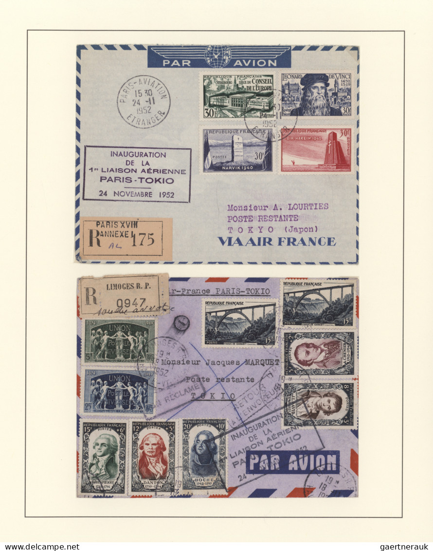 Air Mail: 1952/2010, 2 Albums With Approx. 140 Air France Flight Covers From And - Other & Unclassified