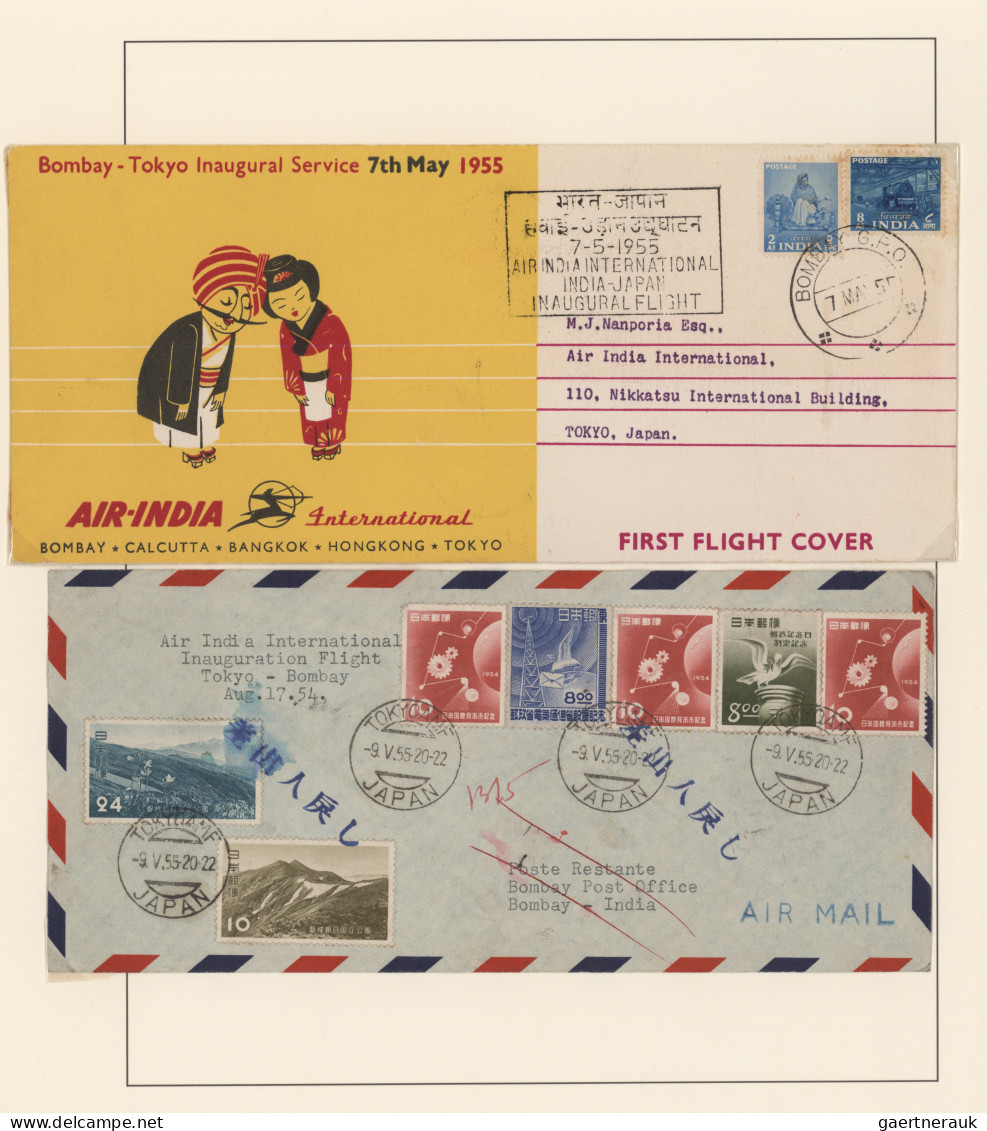 Air Mail: 1955/2012, Album With Approx. 65 Flight Covers To And From Japan Of Th - Autres & Non Classés