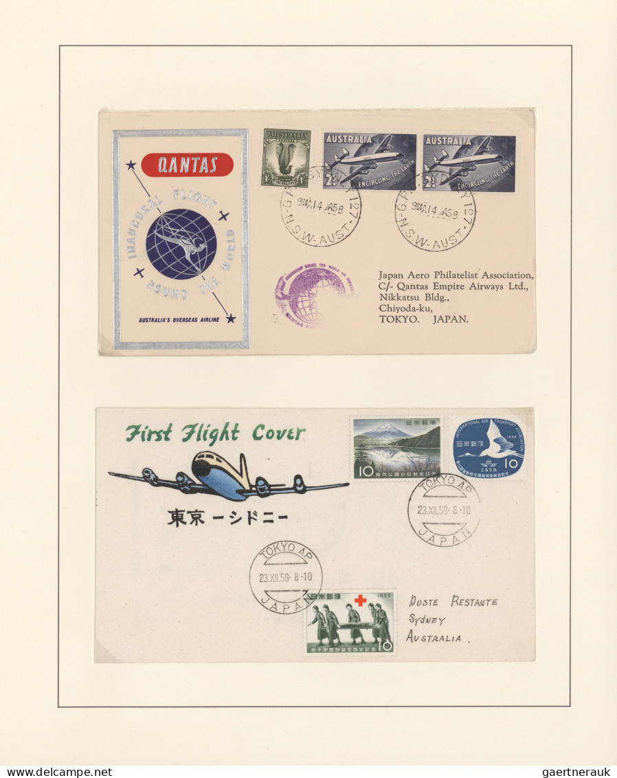 Air Mail: 1958/2000, Album With Approx. 94 Flight Covers From And To Japan Of Th - Autres & Non Classés