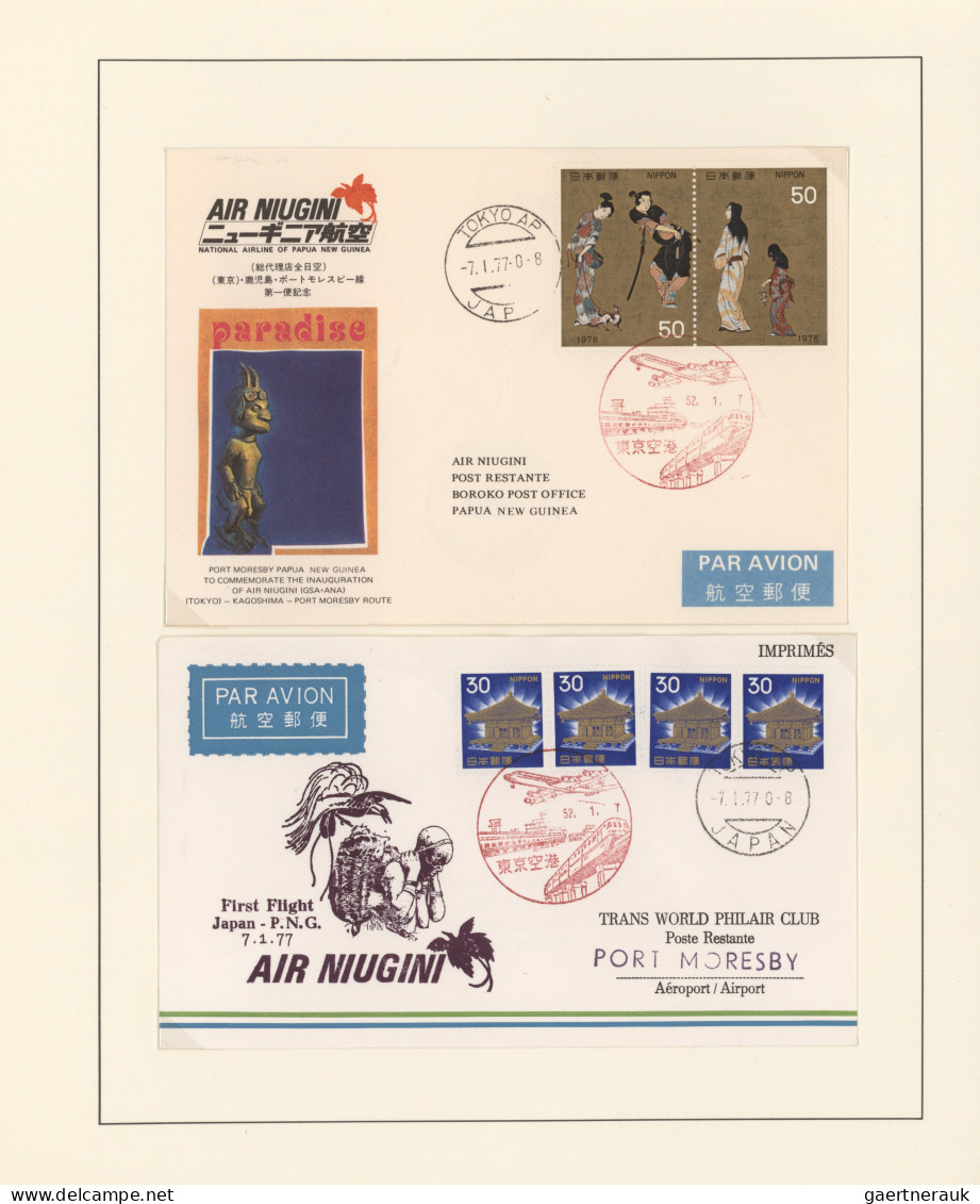 Air Mail: 1958/2000, Album With Approx. 94 Flight Covers From And To Japan Of Th - Autres & Non Classés