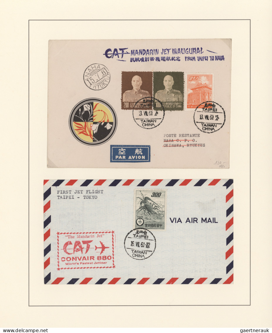 Air Mail: 1960/1998, Album With Approx. 100 First Flight Covers To And From Japa - Autres & Non Classés