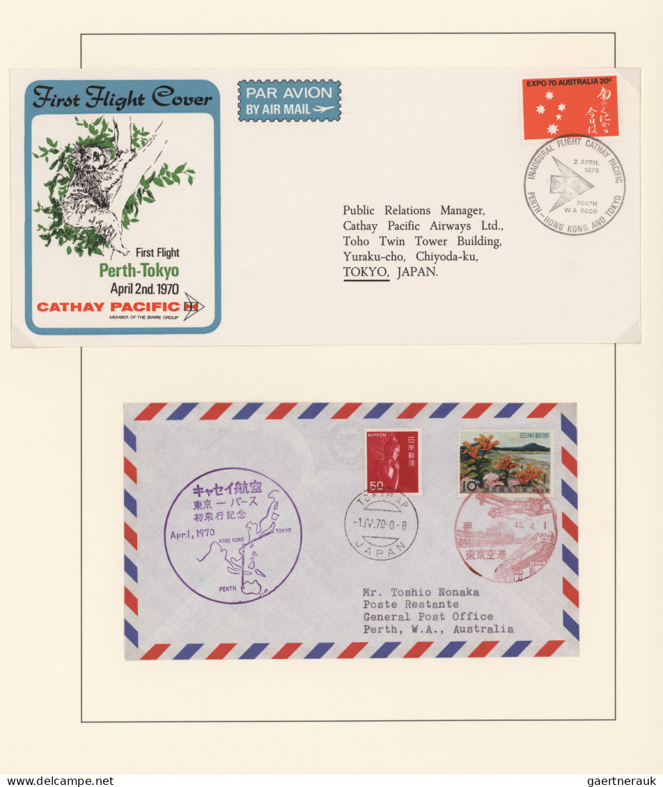 Air Mail: 1960/1998, Album With Approx. 100 First Flight Covers To And From Japa - Autres & Non Classés