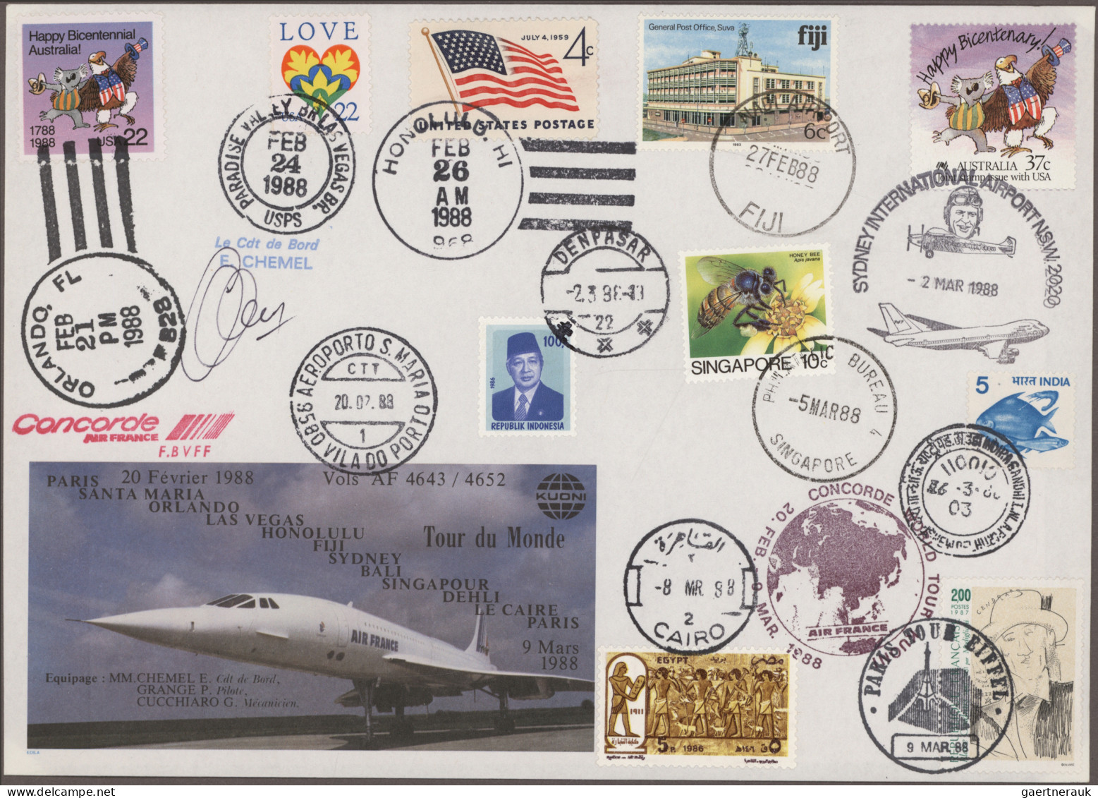 Air Mail: 1986/1999, Concorde round-the-world flights, complete collection of 11