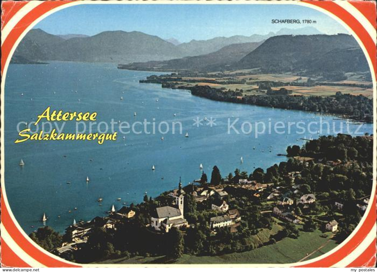 72213831 Attersee Mit Schafberg Fliegeraufnahme Attersee - Other & Unclassified