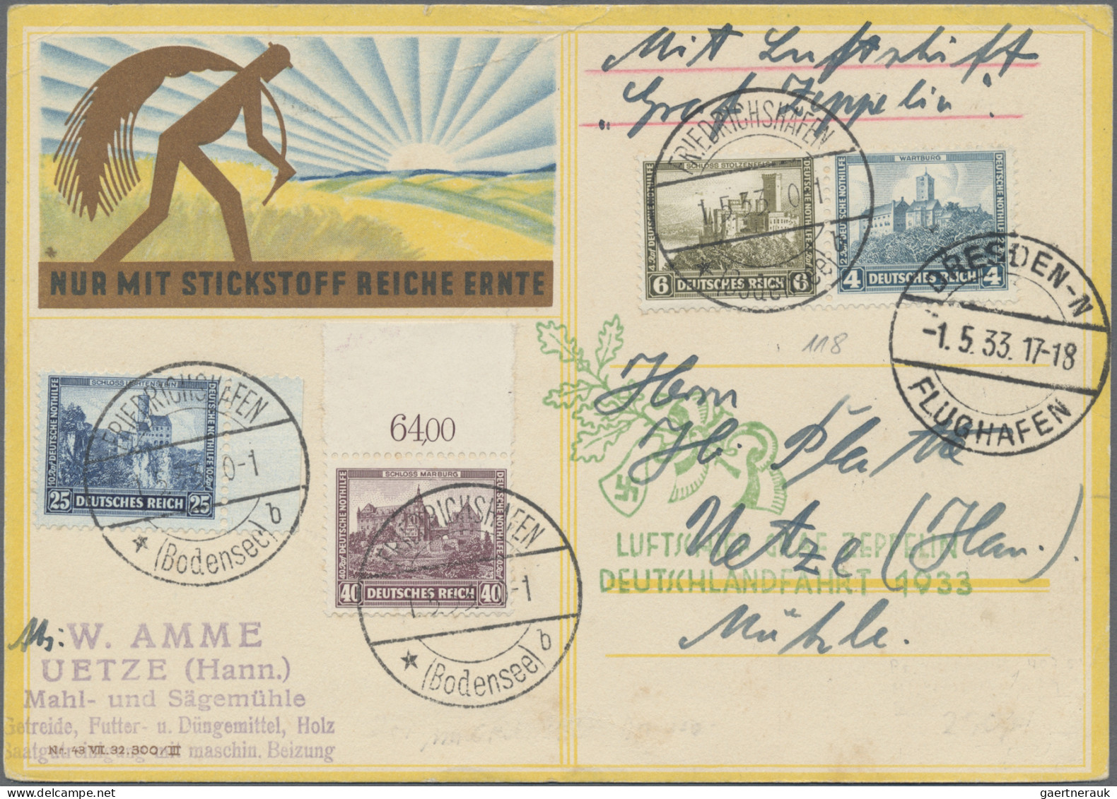 Zeppelin Mail - Germany: 1908/44 (ca.), reichhaltiger Bestand von ca. 84 Zeppeli