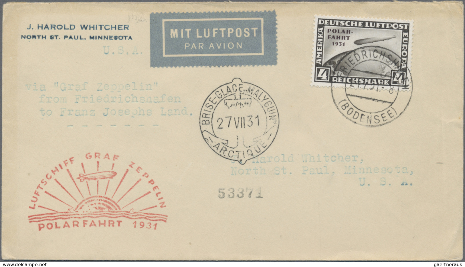 Zeppelin Mail - Germany: 1908/44 (ca.), reichhaltiger Bestand von ca. 84 Zeppeli