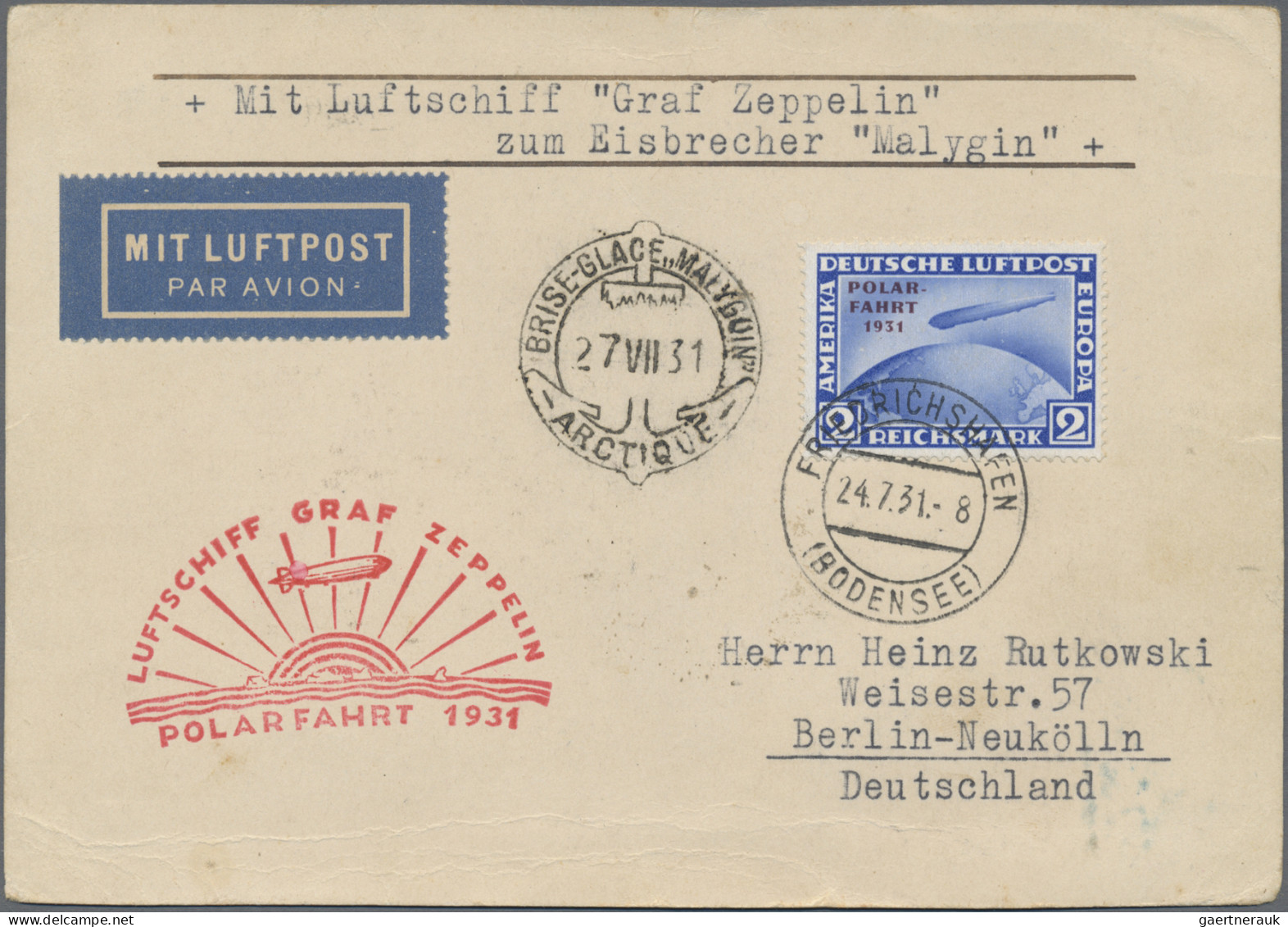 Zeppelin Mail - Germany: 1908/44 (ca.), reichhaltiger Bestand von ca. 84 Zeppeli