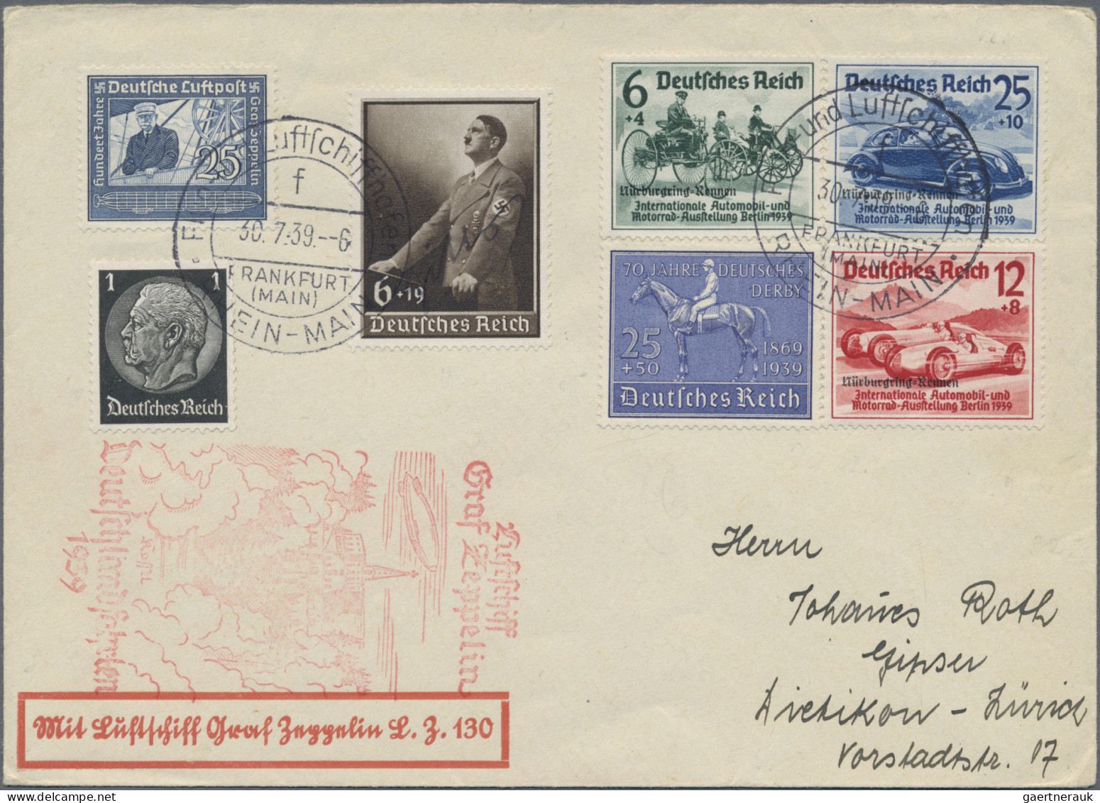 Zeppelin Mail - Germany: 1910/42 (ca.), Ca. 110 Belege Zeppelin- Und Flugpost, D - Luft- Und Zeppelinpost