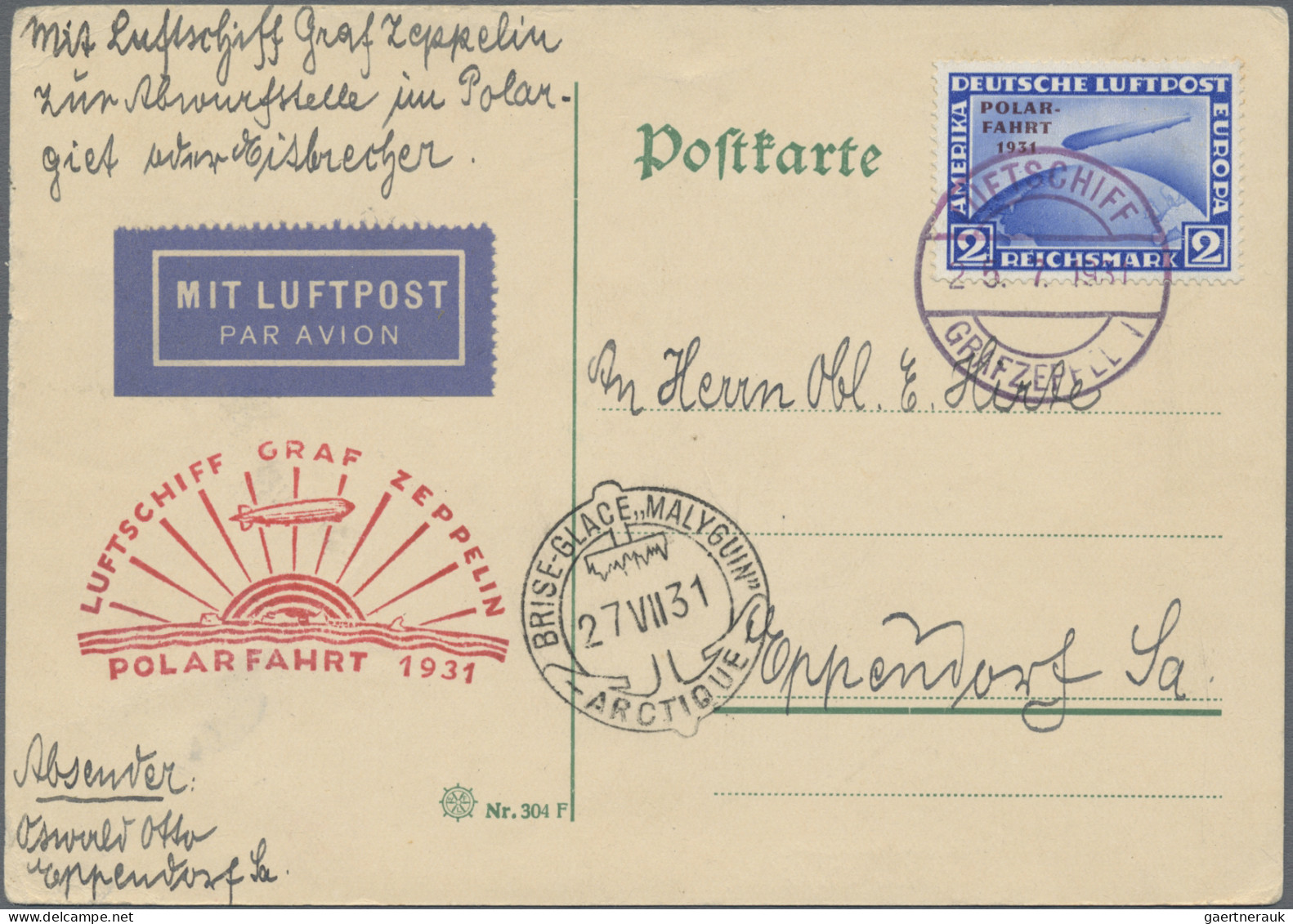 Zeppelin Mail - Germany: 1910/42 (ca.), ca. 110 Belege Zeppelin- und Flugpost, d