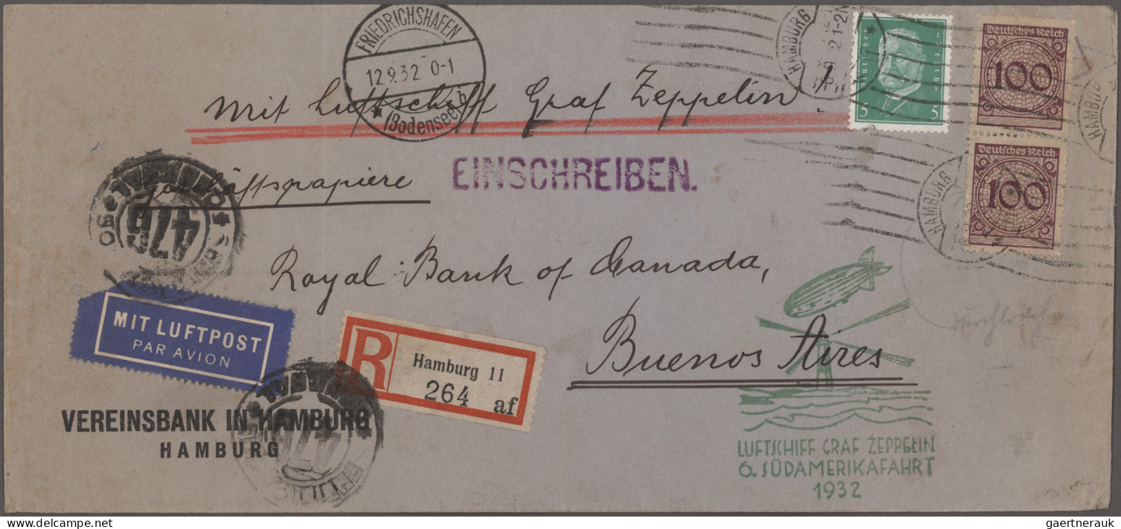 Zeppelin Mail - Germany: 1911/1936, Sammlung Mit Rund 320 Briefen, Karten Und Be - Luchtpost & Zeppelin