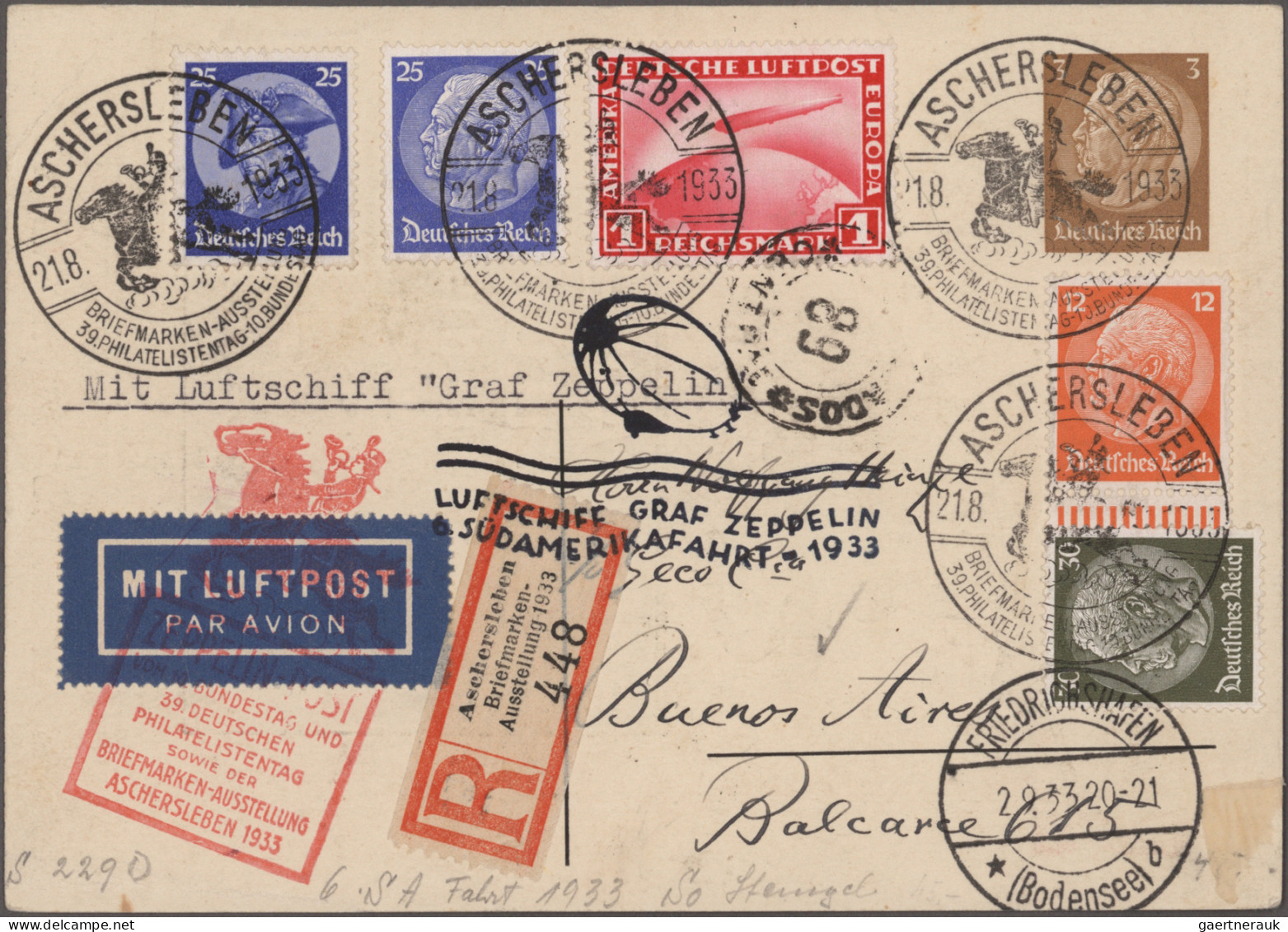 Zeppelin Mail - Germany: 1911/1936, Sammlung mit rund 320 Briefen, Karten und Be