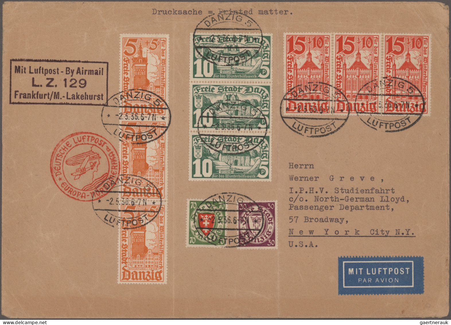 Zeppelin Mail - Germany: 1911/1936, Sammlung mit rund 320 Briefen, Karten und Be