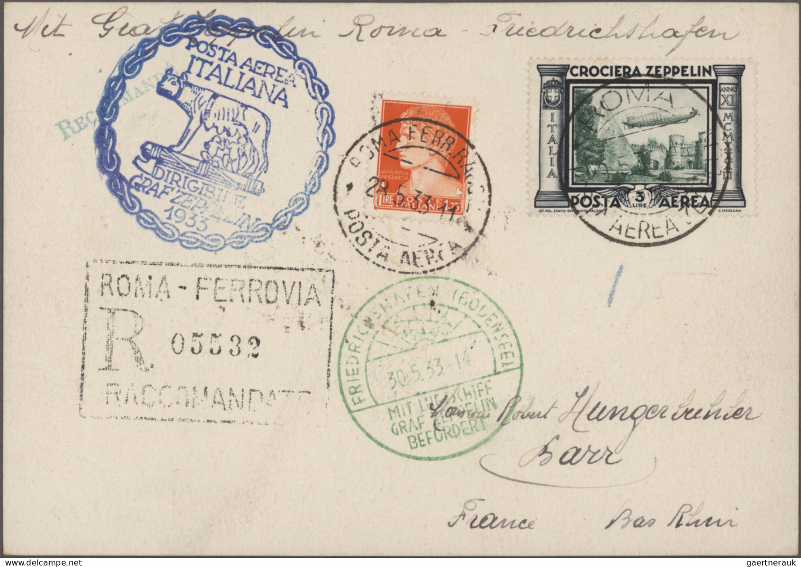 Zeppelin Mail - Germany: 1911/1936, Sammlung mit rund 320 Briefen, Karten und Be