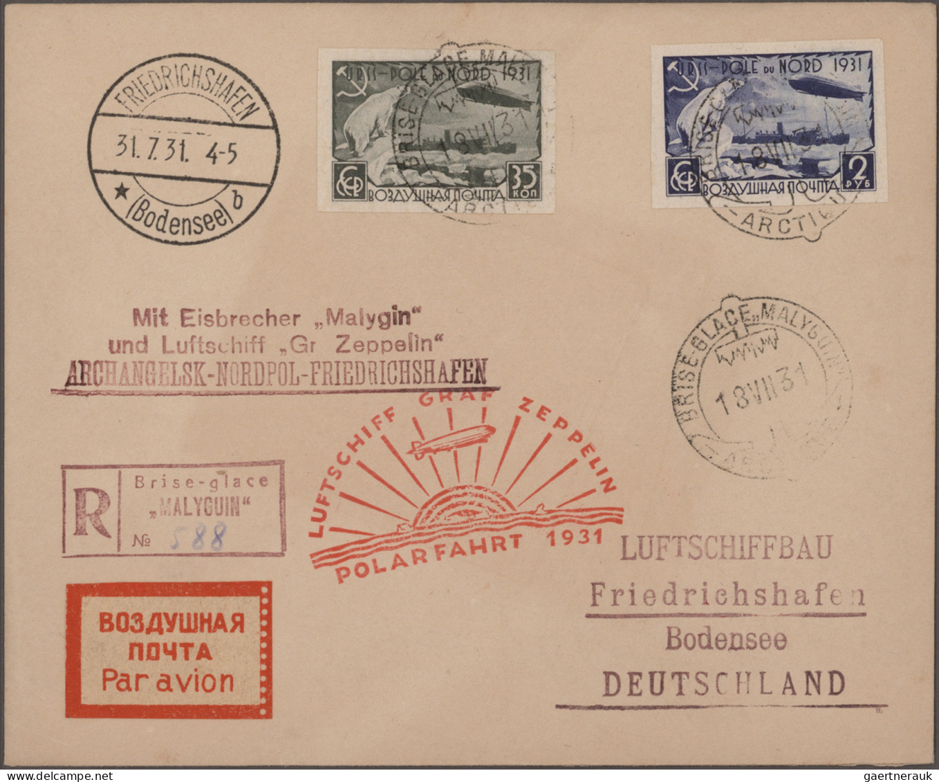 Zeppelin Mail - Germany: 1912/1936, Sammlung mit rund 220 Briefen, Karten und Be
