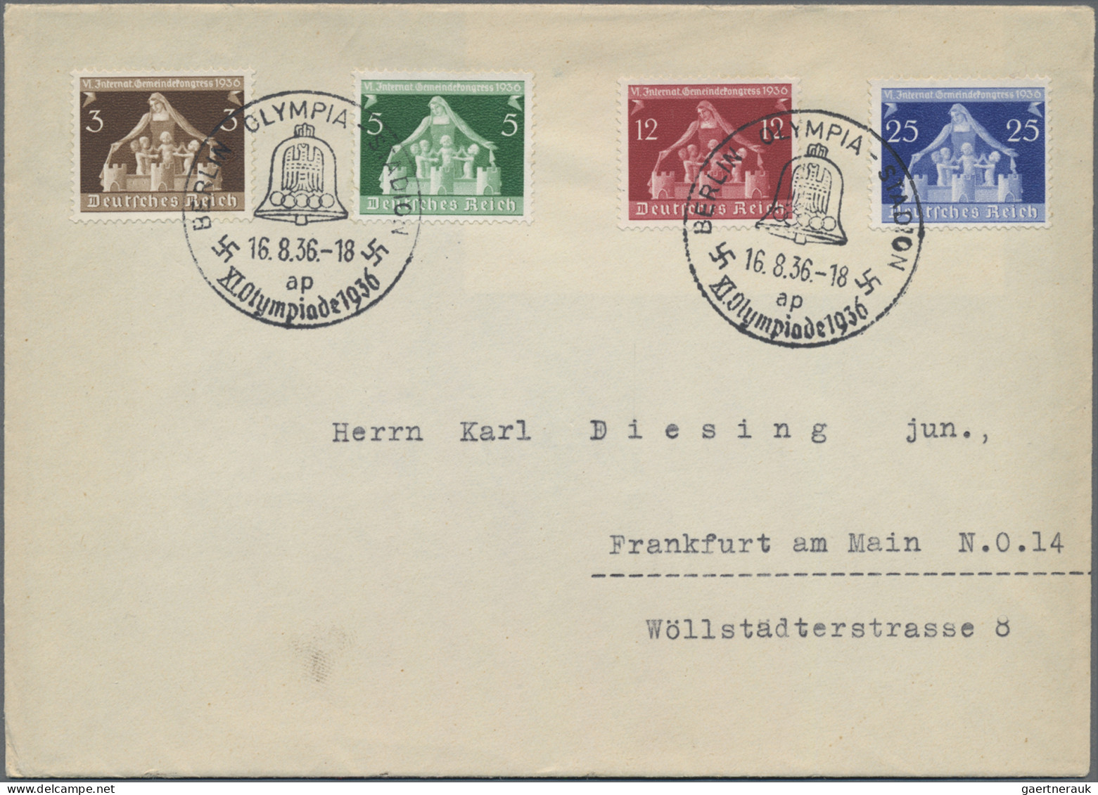 Zeppelin Mail - Germany: 1936, Three Zeppelin covers for the 1936 Olympic trip (