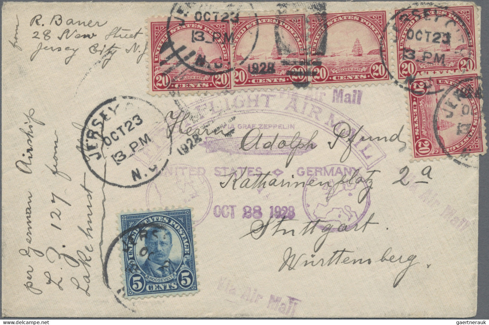 Zeppelin Mail - Overseas: 1923 - 1938, Three Zeppelin Covers From A Corresponden - Zeppeline