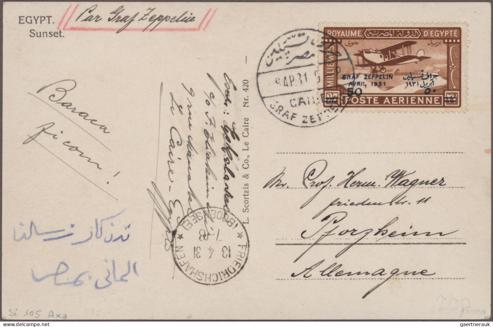 Zeppelin Mail - Overseas: 1929-32 Five Different Zeppelin Covers, With 1929 Roun - Zeppeline