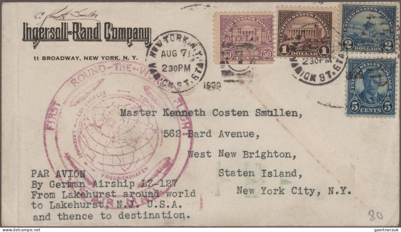 Zeppelin Mail - Overseas: 1929-32 Five Different Zeppelin Covers, With 1929 Roun - Zeppeline