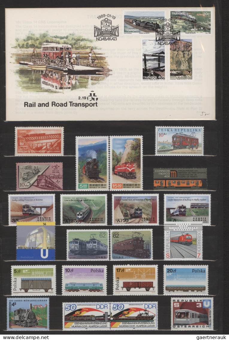 Thematics: railway: 1894/2000, Extensive collection of railway motifs with stamp