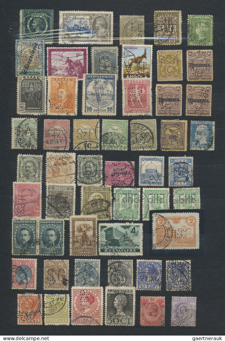 Thematics: Perfins: 1860-1950 (c.): About 1800-2000 Stamps Worldwide With Perfin - Non Classés