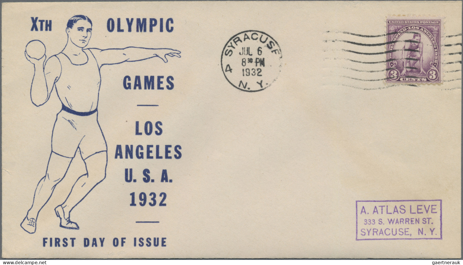 Thematics: Olympic Games: 1932, Olympic Games Los Angeles, group of four differe