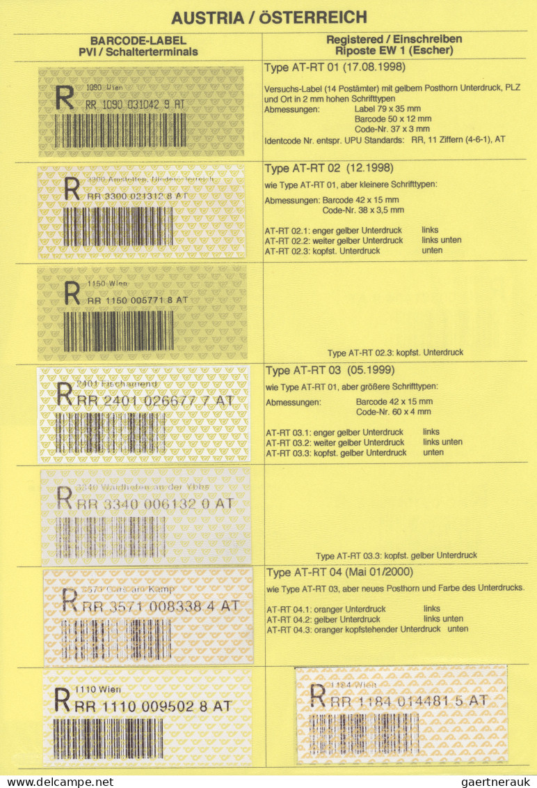 Thematics:  postal mecanization: From 1986, comprehensive and presumably unique