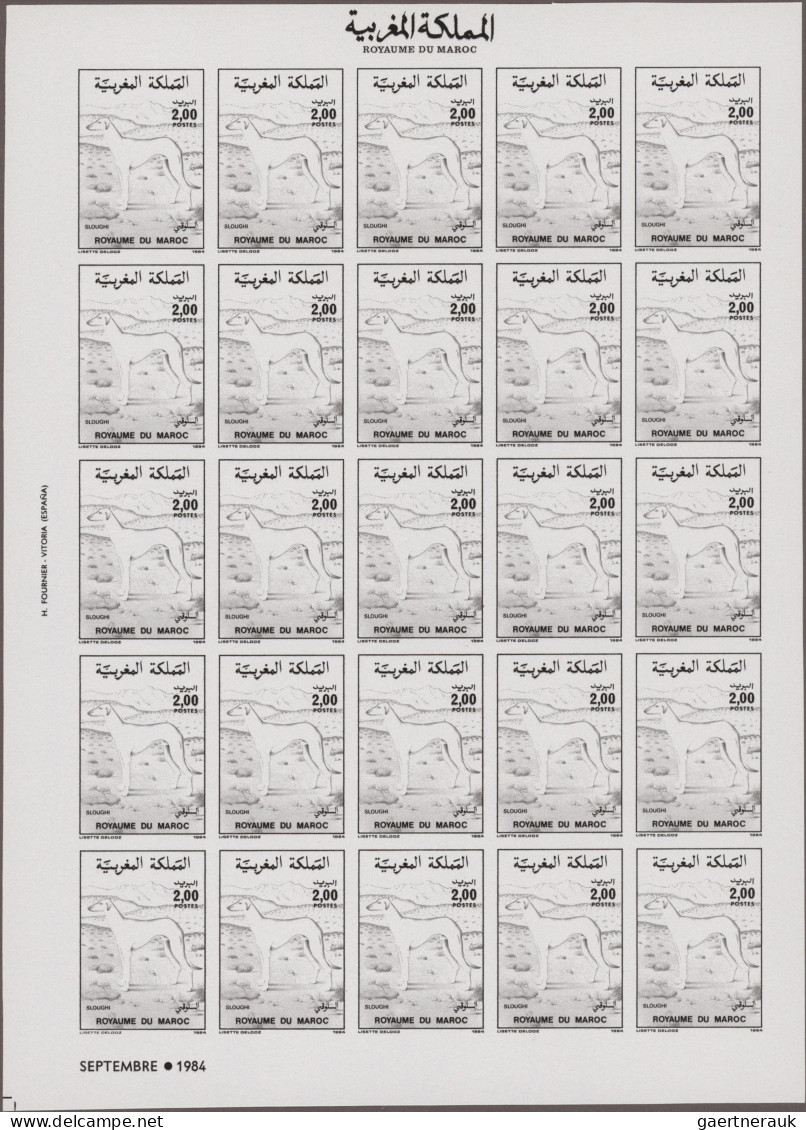 Thematics: Animals-dogs: 1984, Morocco. Progressive Proofs Set Of Sheets For The - Cani