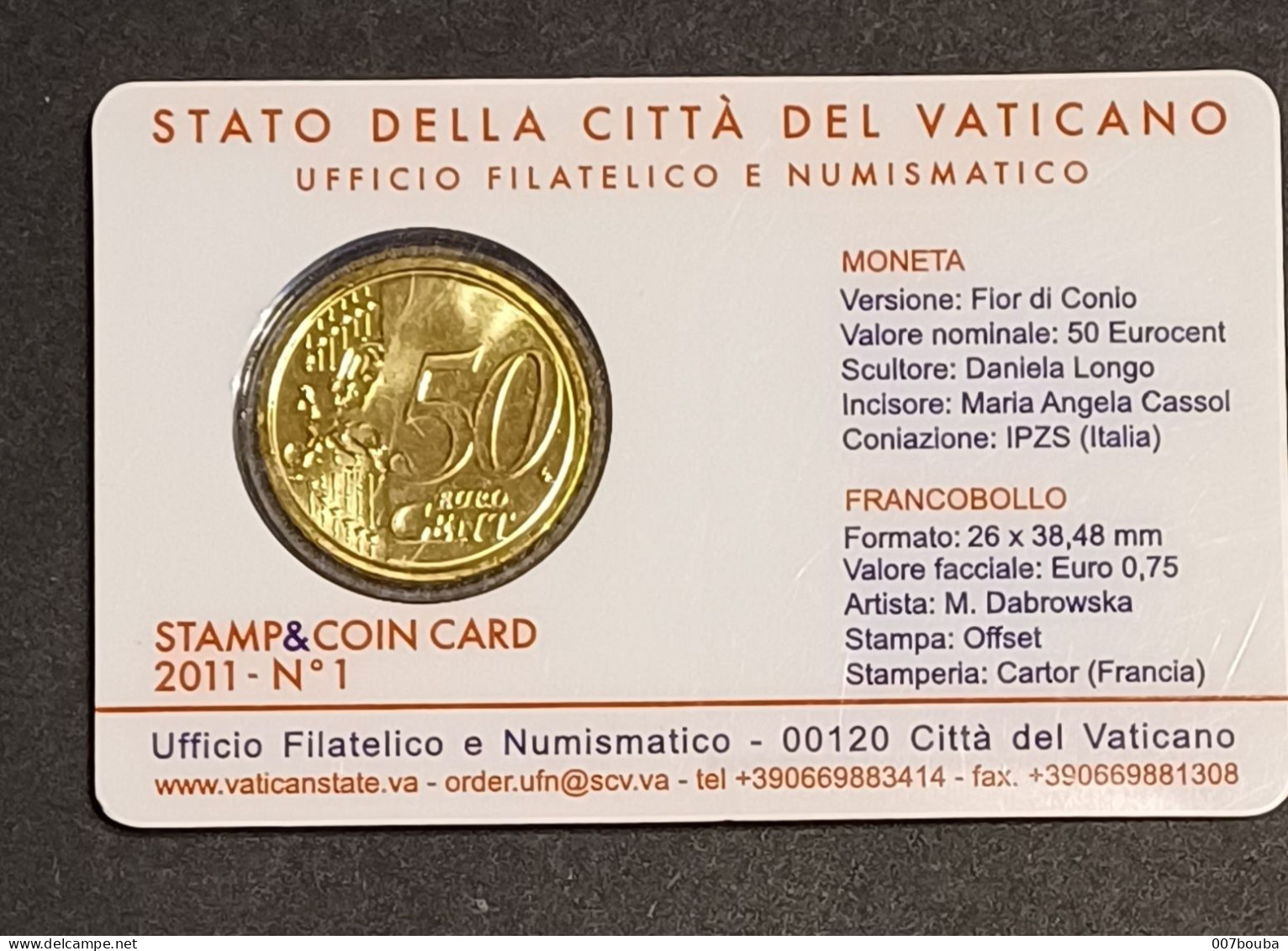 VATICAN VATICANO 2011 / COINCARD 50ct - Vatikan