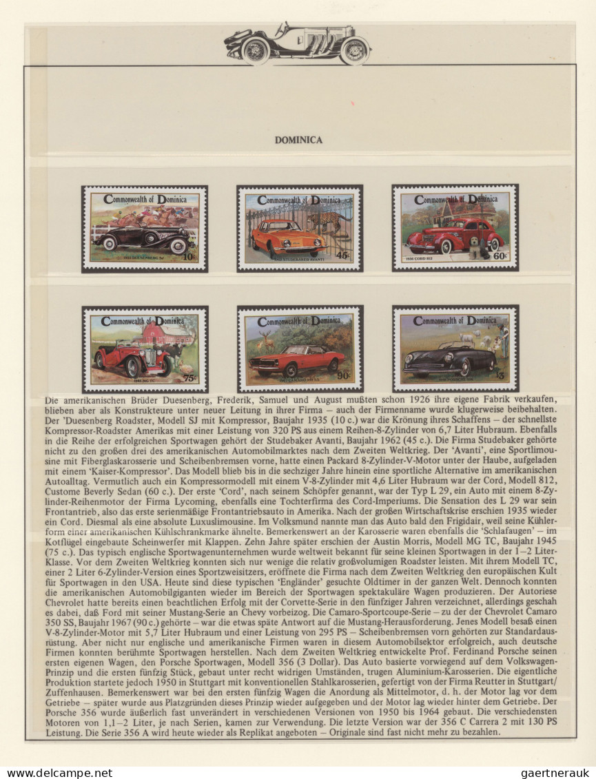 Thematics: Traffic-car: 100 YEARS OF AUTOMOBIL - MNH Collection On Text-form Pag - Automobili