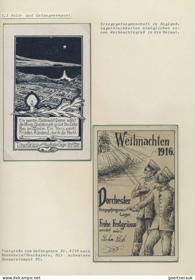 Thematics: Christmas: 1916/1947, Weihnachtsgrüße Auf Feldpost/Kriegsgefangenenpo - Noël