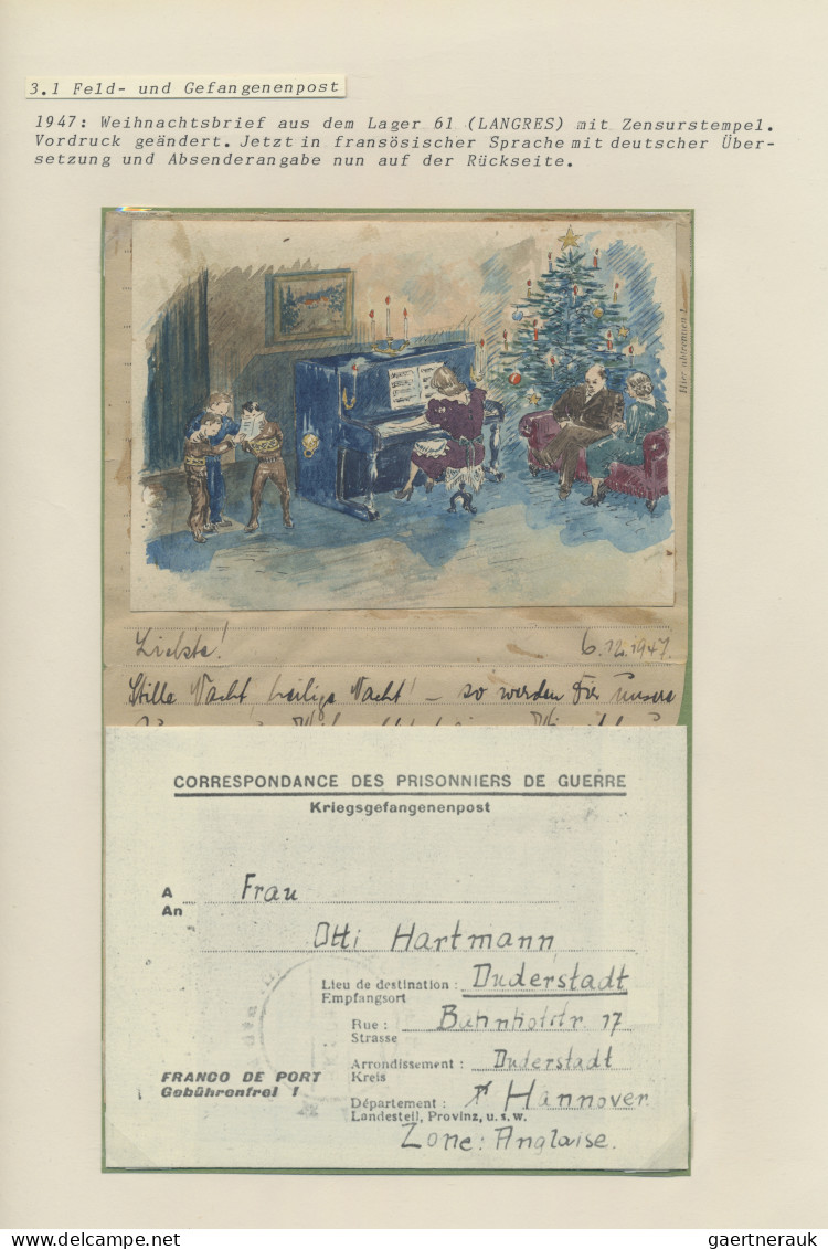 Thematics: Christmas: 1916/1947, Weihnachtsgrüße Auf Feldpost/Kriegsgefangenenpo - Noël