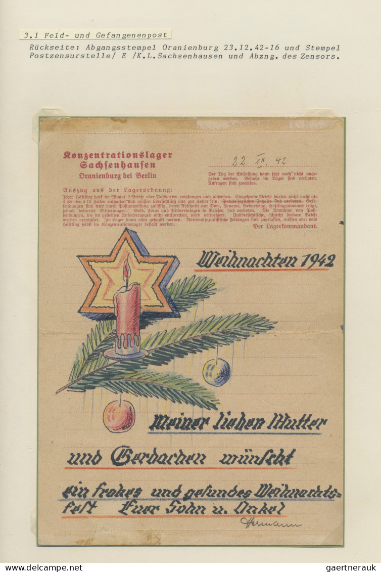 Thematics: Christmas: 1916/1947, Weihnachtsgrüße Auf Feldpost/Kriegsgefangenenpo - Noël