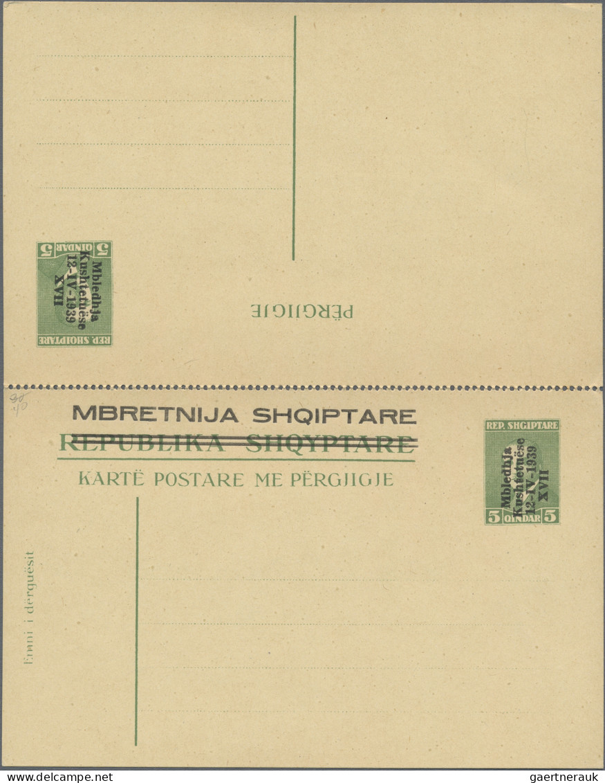 Albania - Postal Stationery: 1939, Italian Administration, Postal Cards PC1-4 An - Albanie