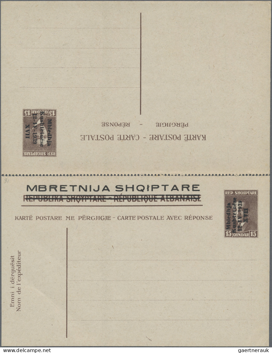 Albania - Postal Stationery: 1939, Italian Administration, Postal Cards PC1-4 An - Albanie