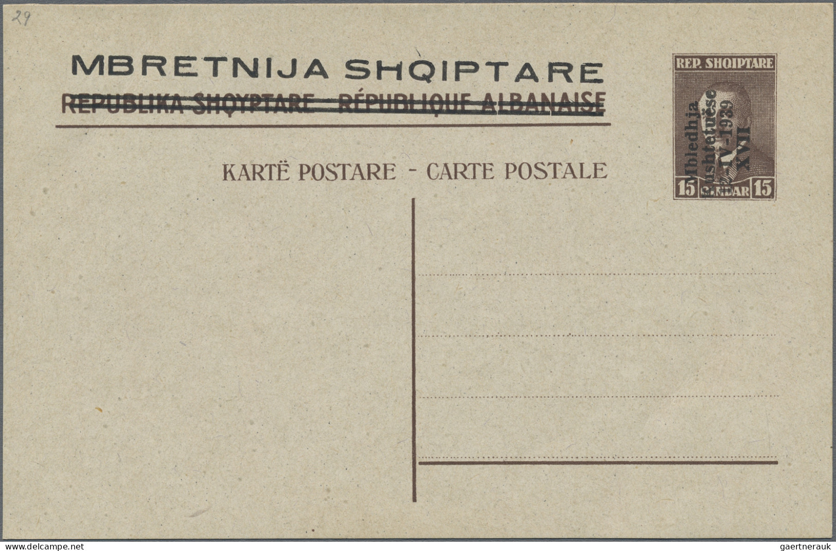 Albania - Postal Stationery: 1939, Italian Administration, Postal Cards PC1-4 An - Albanie