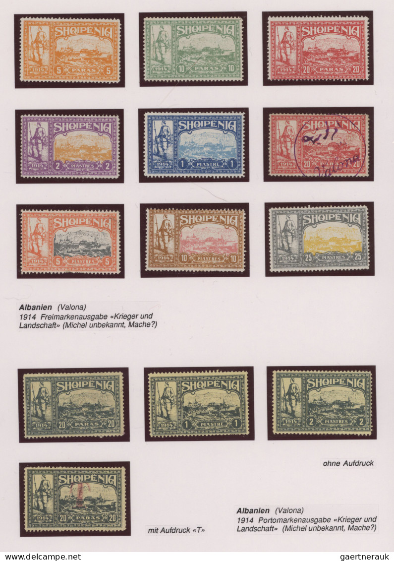 Albania - specialities: 1912/1918 ca., ALBANIA LOCAL ISSUES AND SPECIALITIES: co