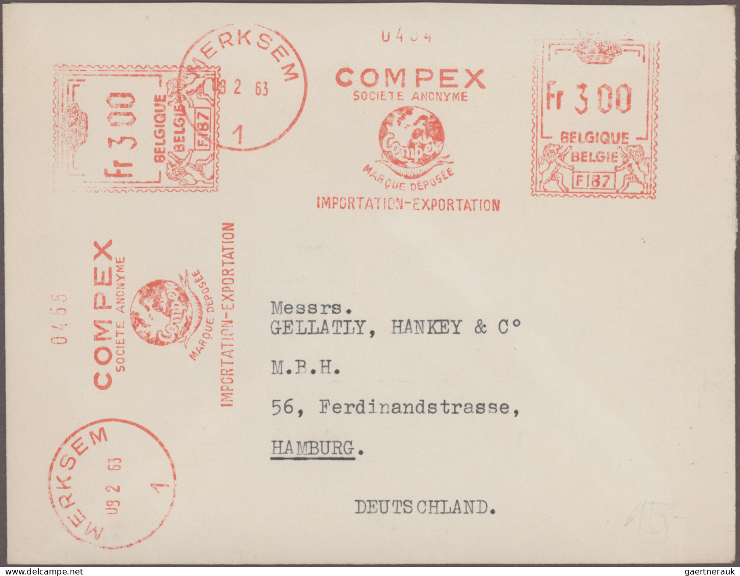 Belgium: 1928/1977, METER MARKS, Assortment Of Apprx. 135 Commercial Covers, Sho - Colecciones
