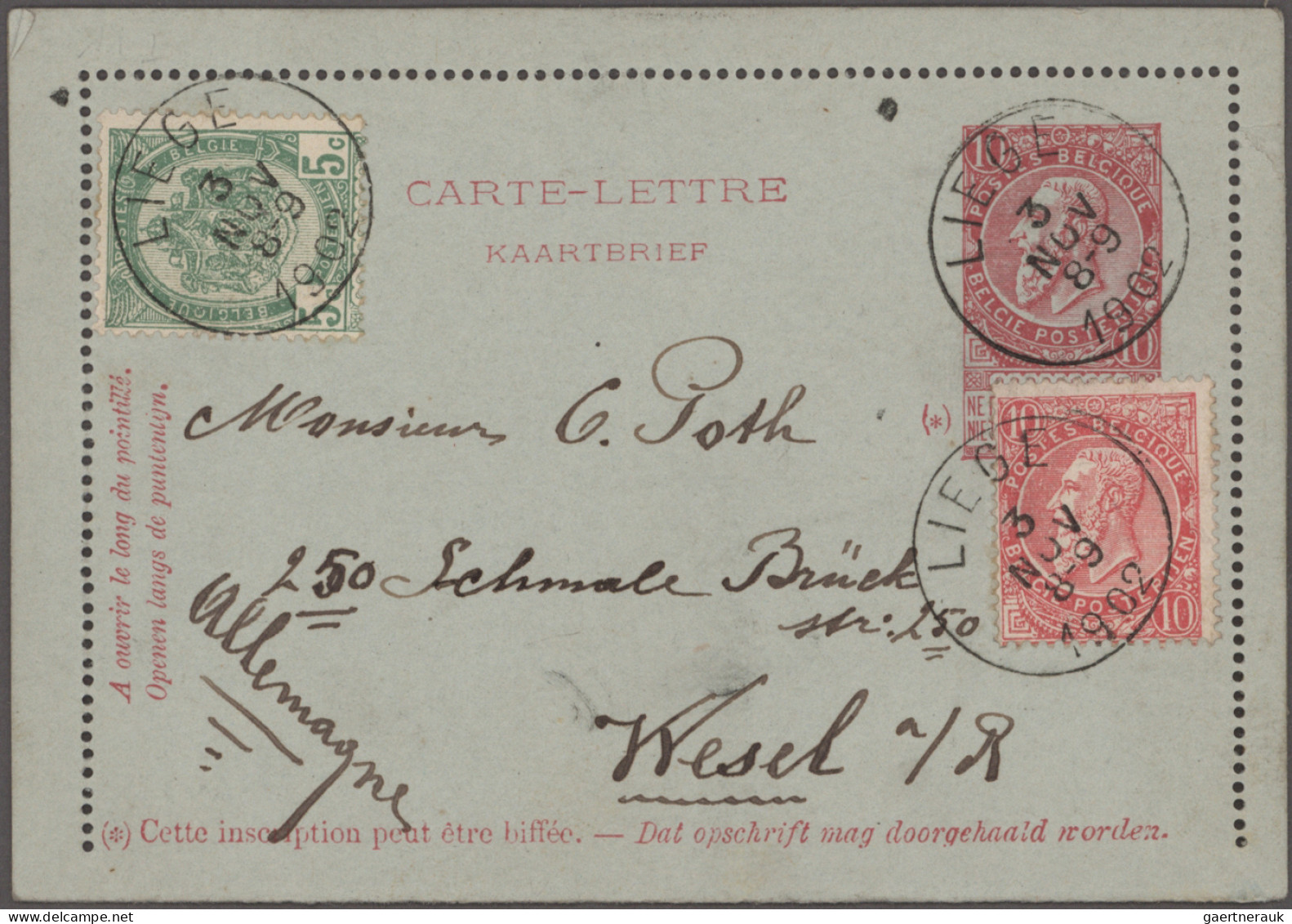 Belgium - Postal Stationery: 1886/1920, Assortment Of Apprx. 59 Unused/used Lett - Andere & Zonder Classificatie