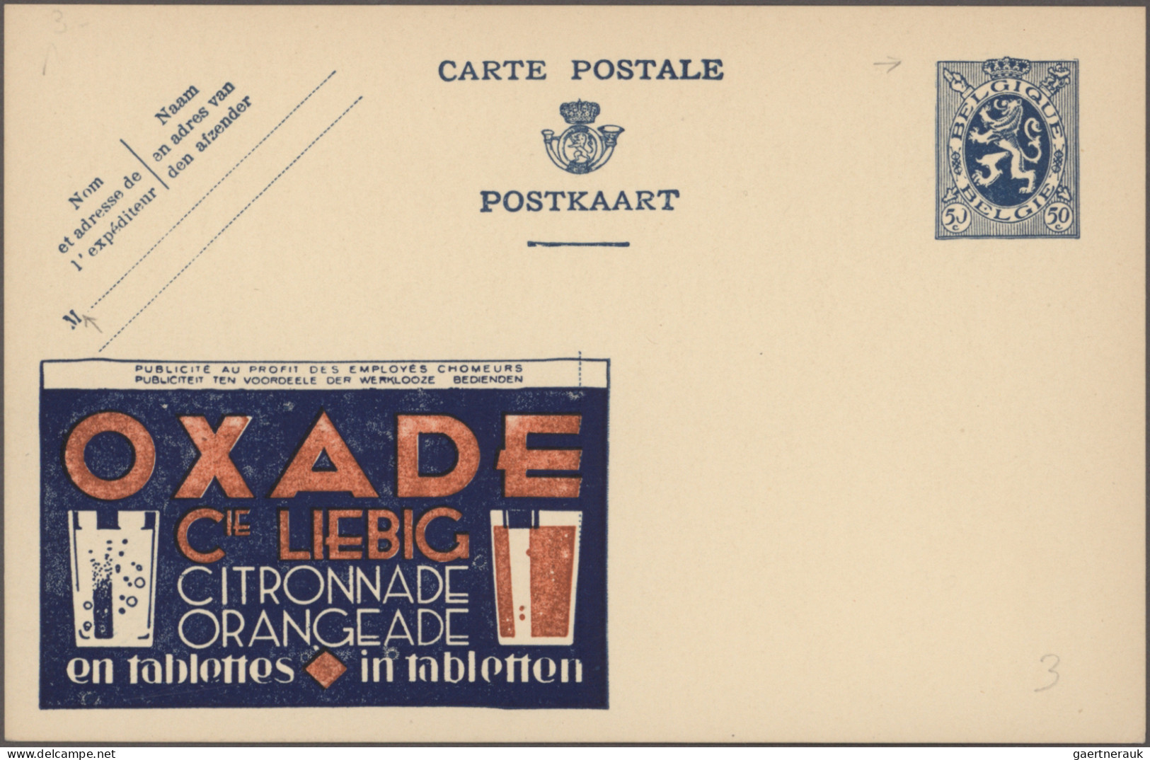 Belgium - Postal Stationery: 1933/1963, Postal Stationery Picture Postcards - Pu - Other & Unclassified