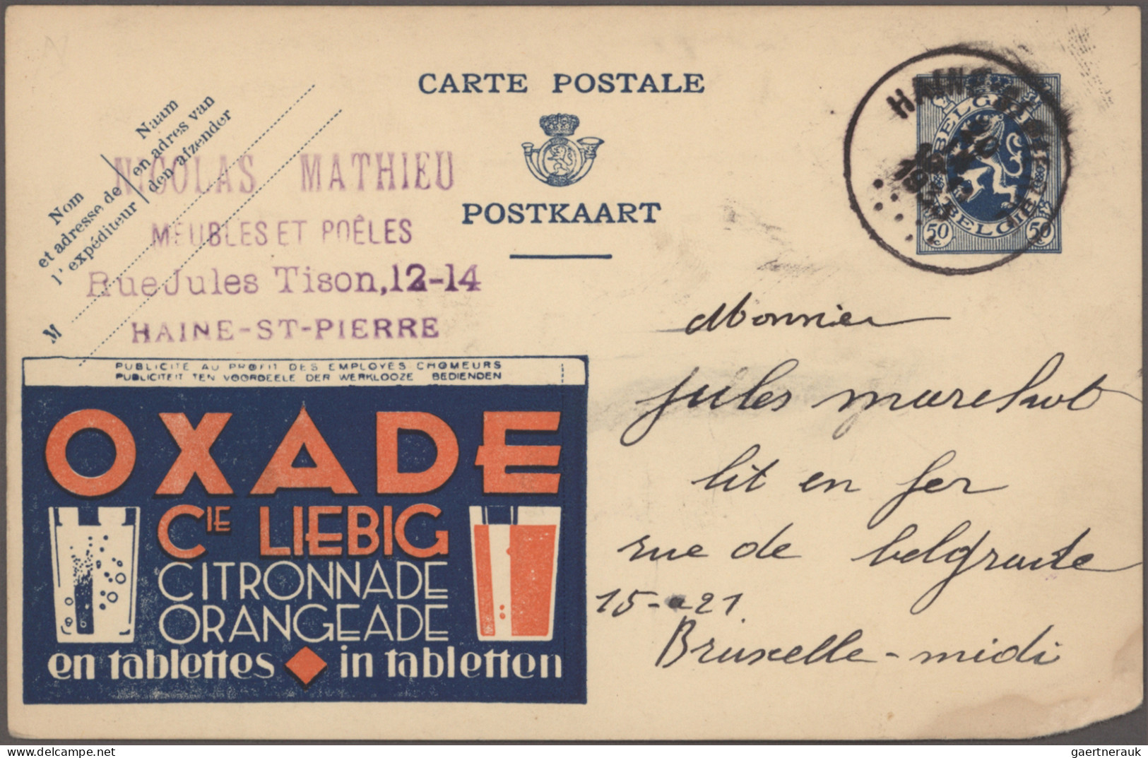 Belgium - Postal Stationery: 1933/1963, Postal Stationery Picture Postcards - Pu - Other & Unclassified