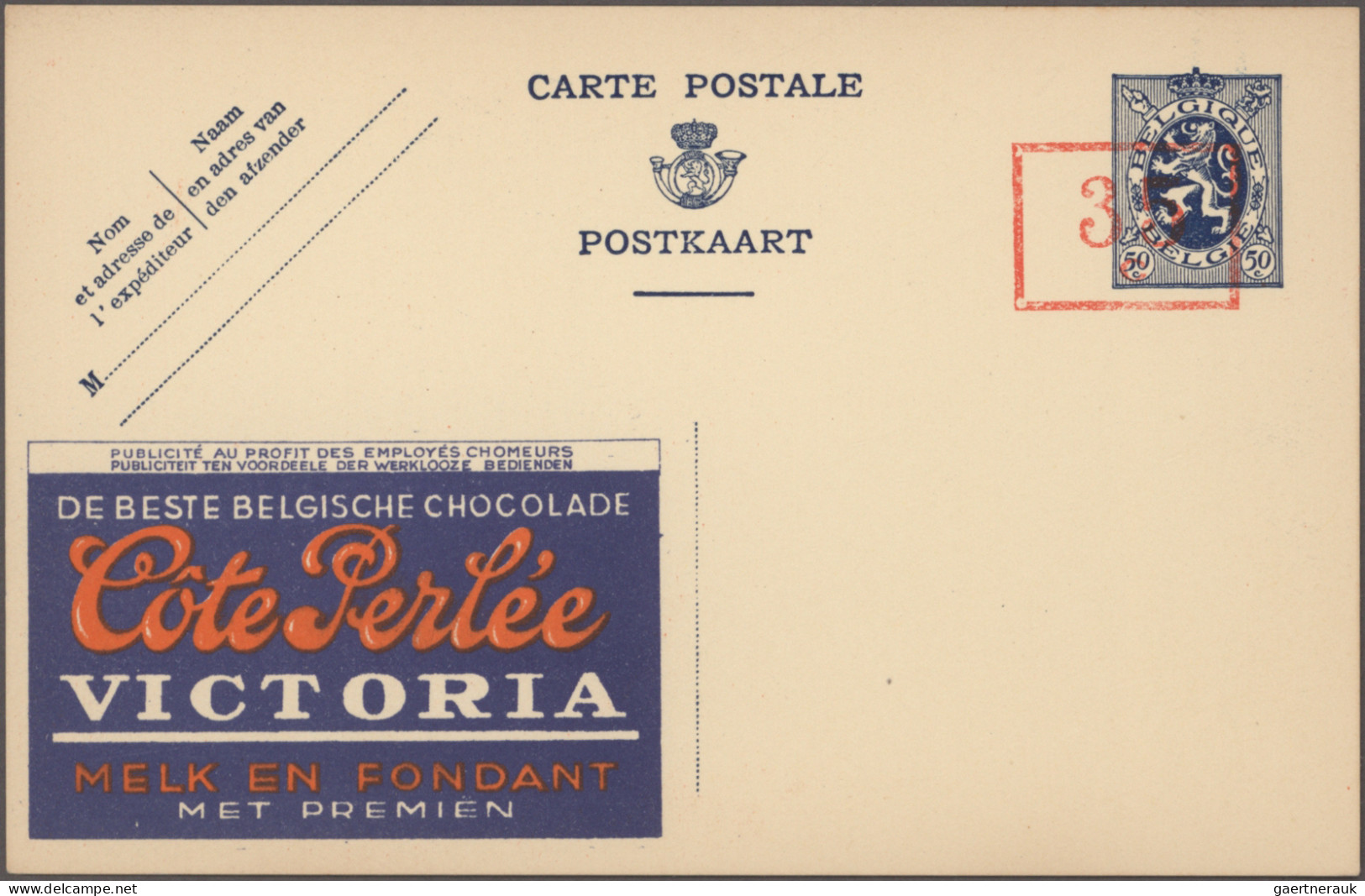 Belgium - postal stationery: 1933/1963, postal stationery picture postcards - pu